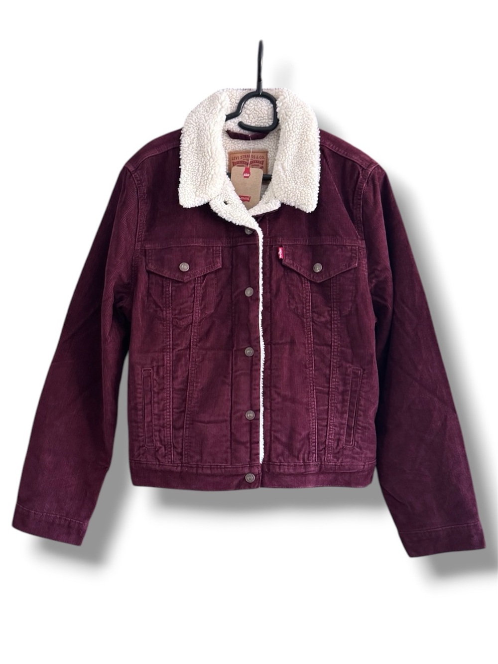 Levi’s Women's Corduroy Sherpa-Lined Jacket - Burgundy